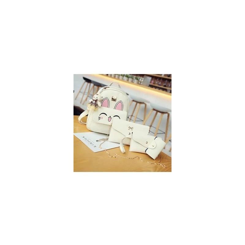 Set rucsac Kitty White