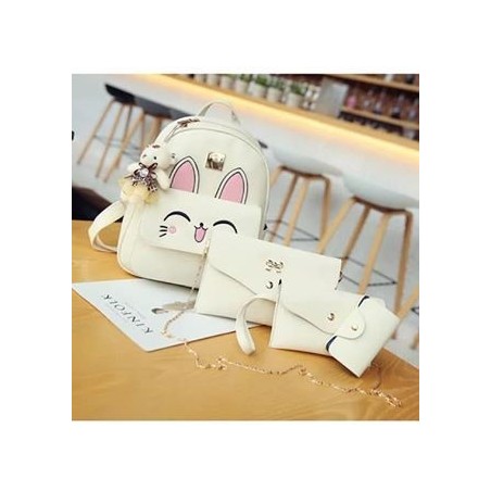 Set rucsac Kitty White