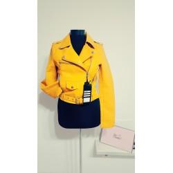 Geaca biker galben mustar Freja