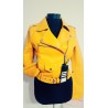 Geaca biker galben mustar Freja
