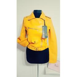Geaca biker galben mustar Freja