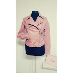 Geaca biker roz Pink One