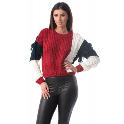 Pulover tricotat cu franjuri Tommy