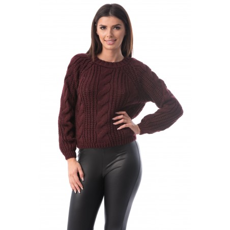Pulover tricotat grena Giulia