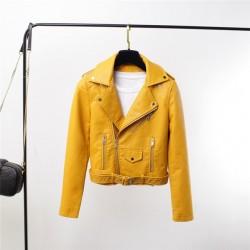 Geaca biker galben mustar Freja