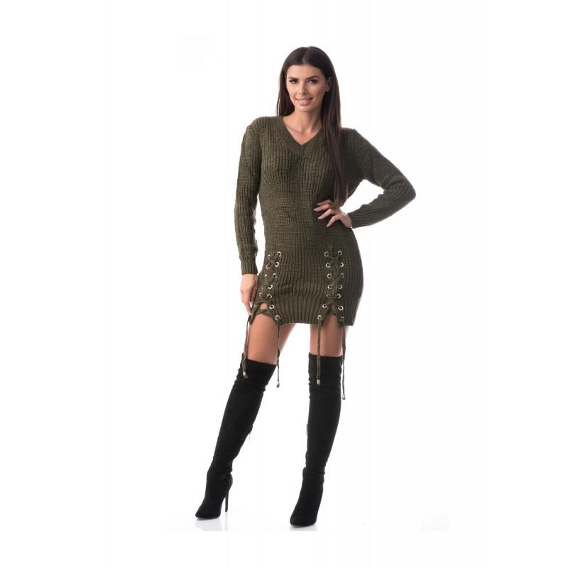 Rochie kaki tricotata Janice