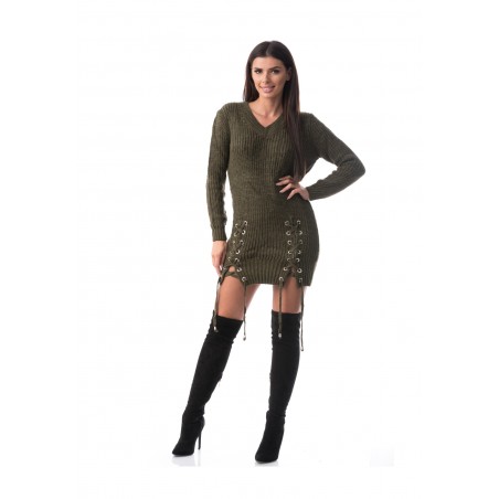 Rochie kaki tricotata Janice
