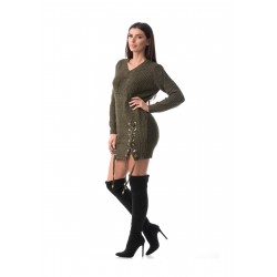Rochie kaki tricotata Janice