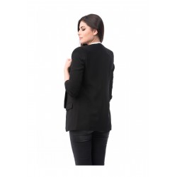 Sacou lung negru Bossy Girl