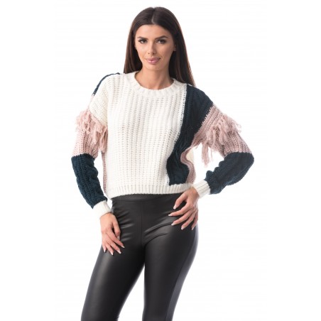 Pulover tricotat Clara White