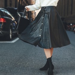 Fusta Sarah Gold piele ecologica