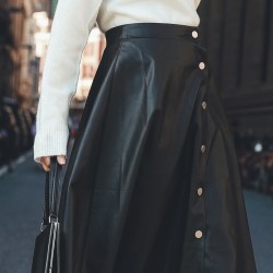 Fusta Sarah Gold piele ecologica