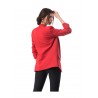 Sacou rosu lung, tip blazer