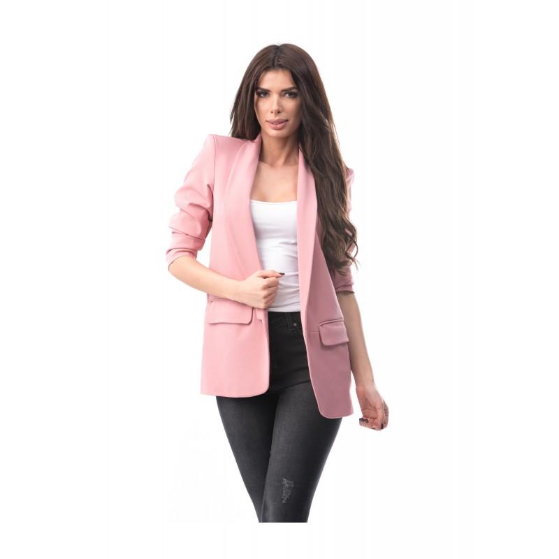 Sacou lung, tip blazer, roz