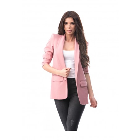 Sacou lung, tip blazer, roz