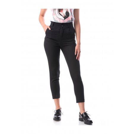 Pantaloni negri office-casual,curea inclusa