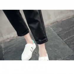 Pantaloni piele ecologica Relax & Fit, model boyfrend