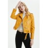 Geaca biker galben mustar Freja
