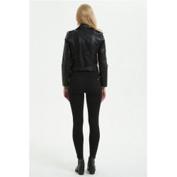Geaca biker neagra Black Piece
