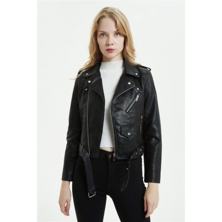 Geaca biker neagra Black Piece