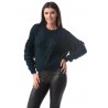 Pulover bleumarin tricotat cu torsade