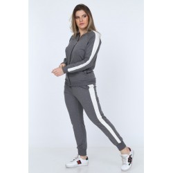 Trening plus size gri Terry Chris