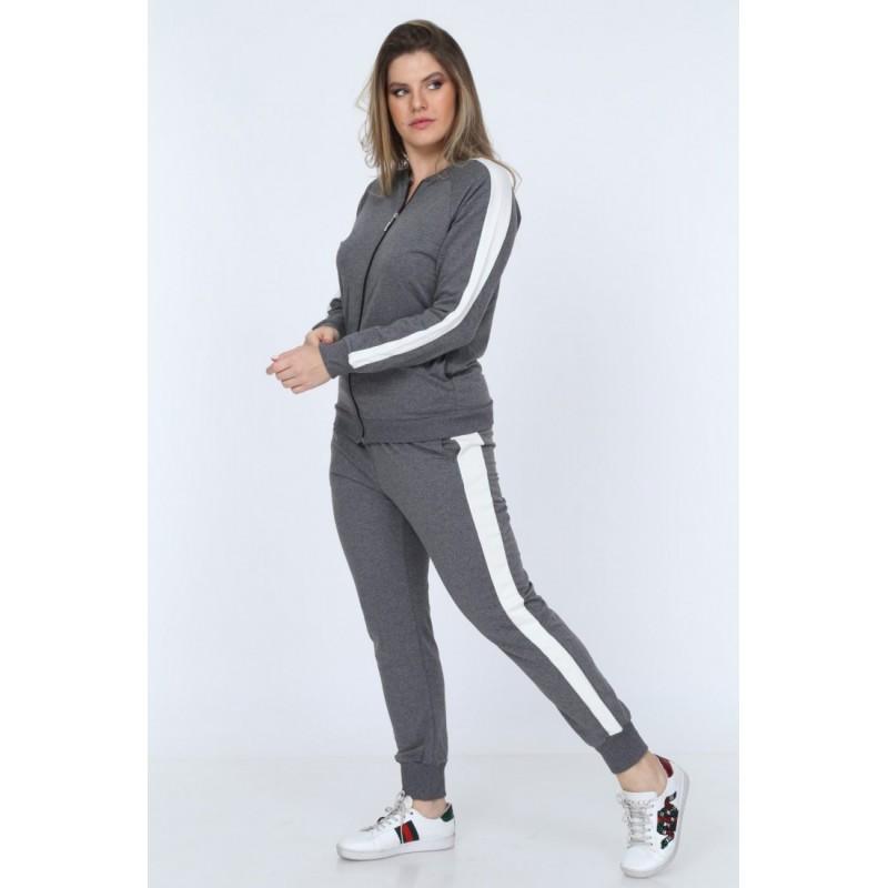Trening plus size gri Terry Chris
