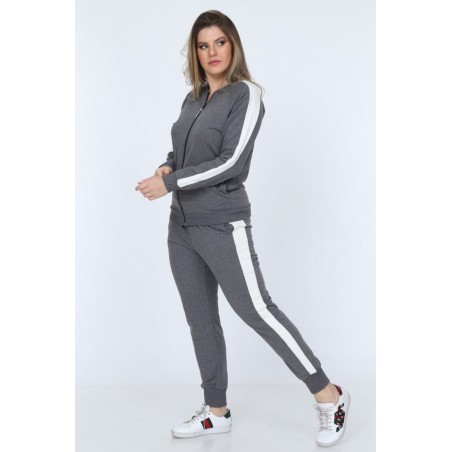 Trening plus size gri Terry Chris