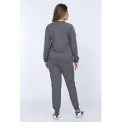 Trening plus size gri Terry Chris