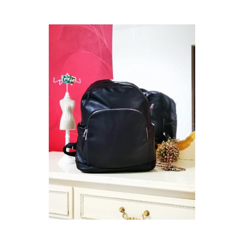 Rucsac dama negru din piele ecologica Just Black