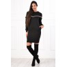 Rochie sport neagra,din bumbac, maneci lungi
