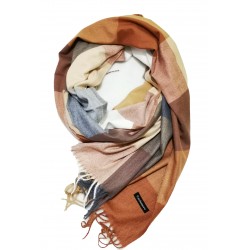 Sal casmir multicolor, fular lung cu franjuri