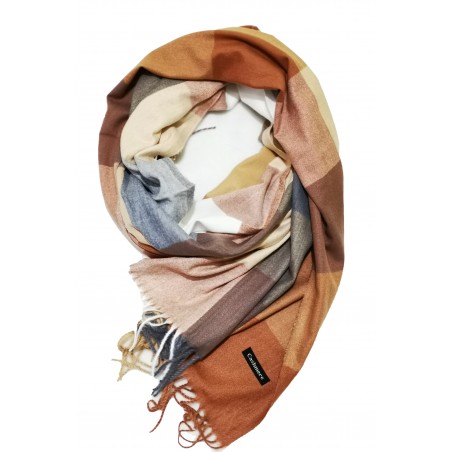 Sal casmir multicolor, fular lung cu franjuri