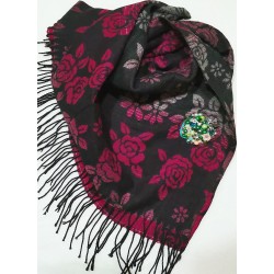 Sal casmir,fular lung,Roses,fucsia
