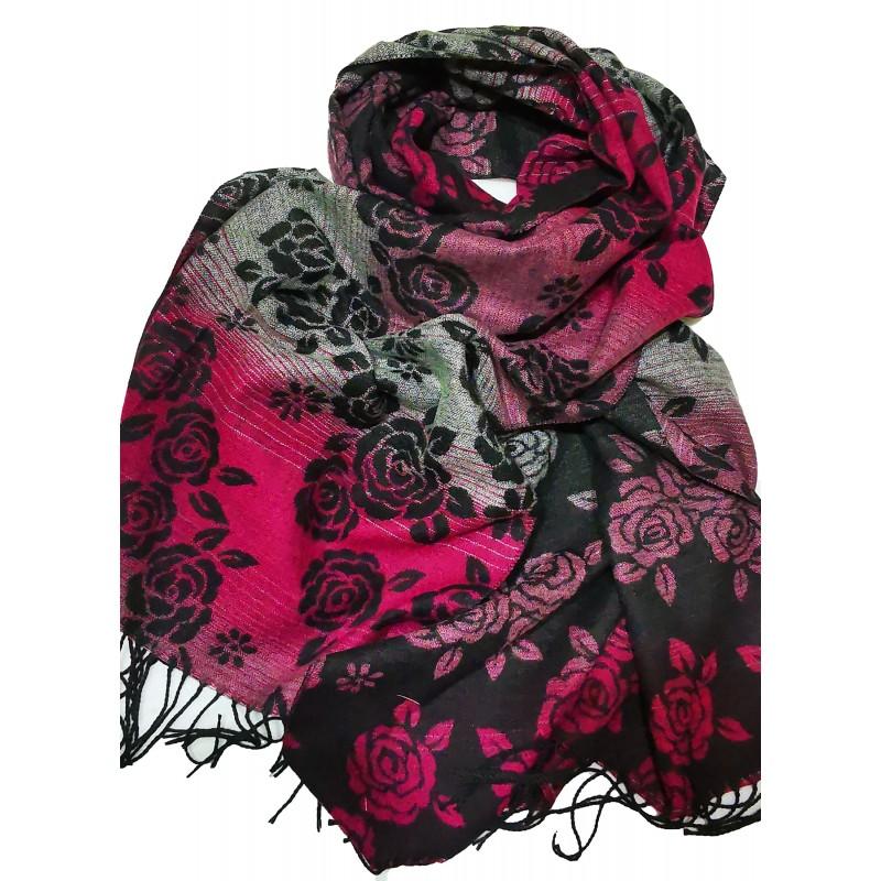 Sal casmir,fular lung,Roses,fucsia