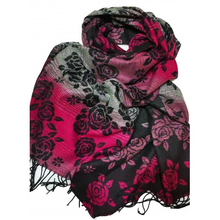Sal casmir,fular lung,Roses,fucsia