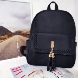 Rucsac Brian Tracy,negru din piele ecologica