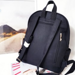 Rucsac Brian Tracy,negru din piele ecologica