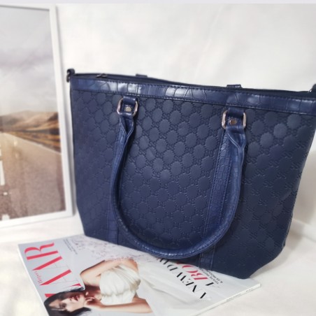 Geanta 3D Design,bleumarin,piele ecologica, shopper