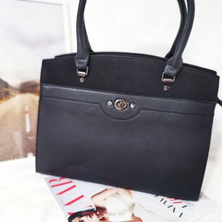 Geanta Harry Time,neagra, casual offcie, piele ecologica
