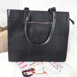 Geanta Work & Shop,neagra, piele ecologica