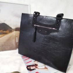 Geanta Work & Shop,neagra, piele ecologica