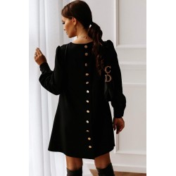 Rochie oversize cu nasturei eleganti