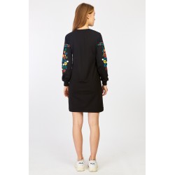 Rochie casual cu maneci lungi si imprimeu floral Georgia