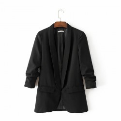 Sacou lung negru Bossy Girl