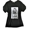 Tricou negru cu imprimeu vintage, vascoza