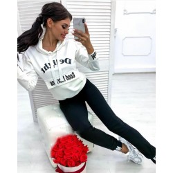 Trening bumbac Delight alb cu negru