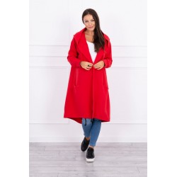 Cardigan Nick lung rosu din bumbac