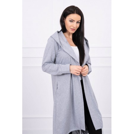 Cardigan lung gri MCI din bumbac