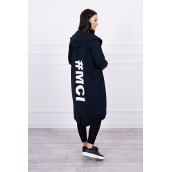 Cardigan lung bleumarin MCI din bumbac